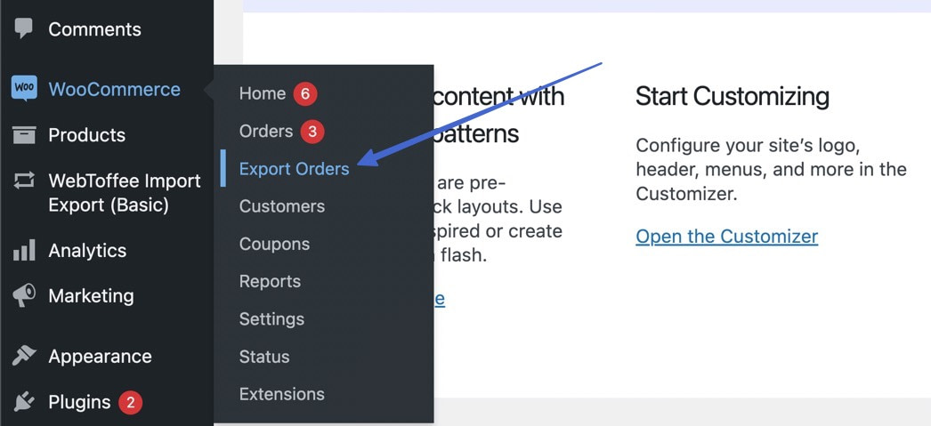 un bouton dans WordPress pour exporter les commandes