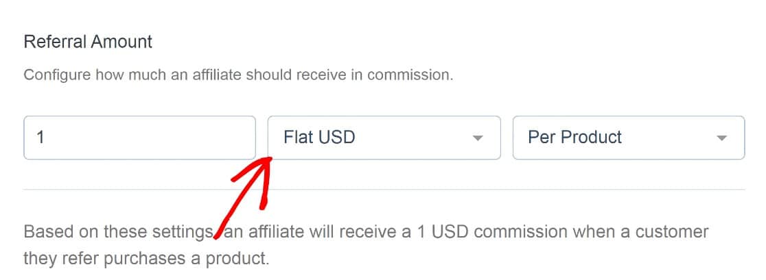 referral amount Flat USD