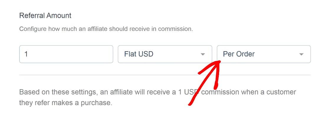 referral amount per order