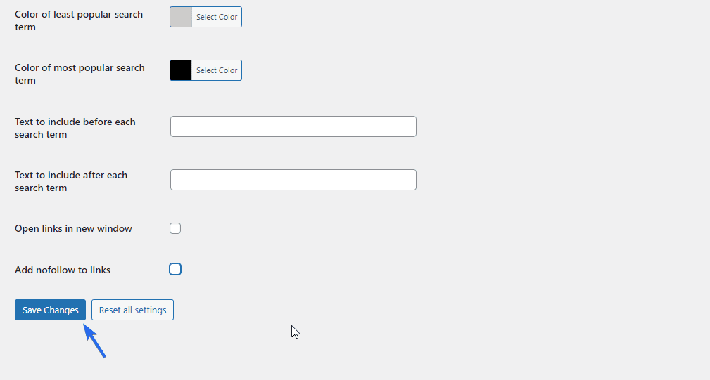 salvar melhores configurações de pesquisa