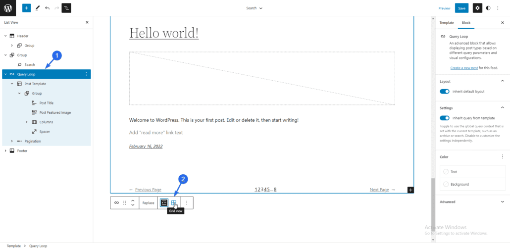 Visualizzazione dell'elenco delle pagine dei risultati di ricerca di wordpress