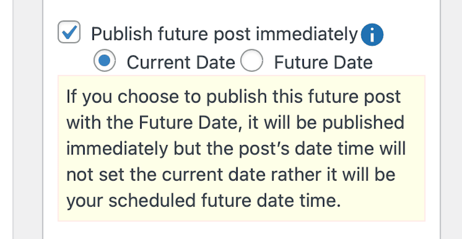 Mengatur tanggal publikasi yang akan muncul pada posting terjadwal di SchedulePress.