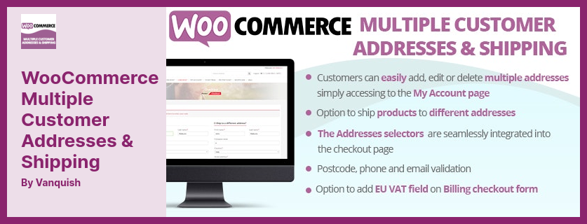 WooCommerce عناوين متعددة للعملاء والمكوِّن الإضافي للشحن - يسمح بربط عناوين متعددة بالملف الشخصي