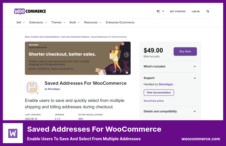 Indirizzi salvati per il plug-in WooCommerce: consente agli utenti di salvare e selezionare da più indirizzi