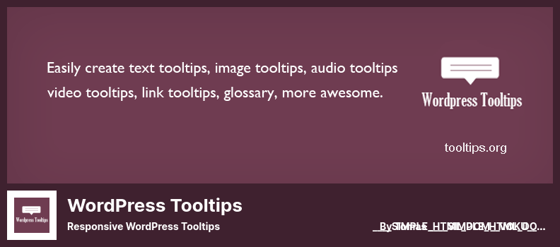 البرنامج المساعد WordPress Tooltips - تلميحات أدوات WordPress سريعة الاستجابة