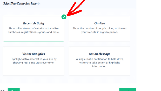 ประเภทแคมเปญ TrustPulse