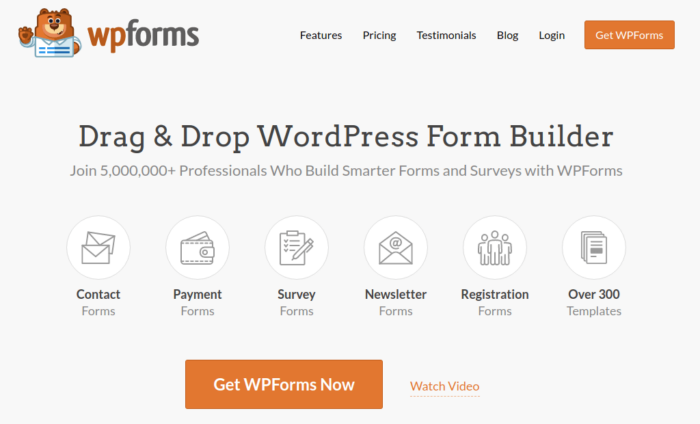 WPForms é o melhor plugin de formulário de contato do WordPress