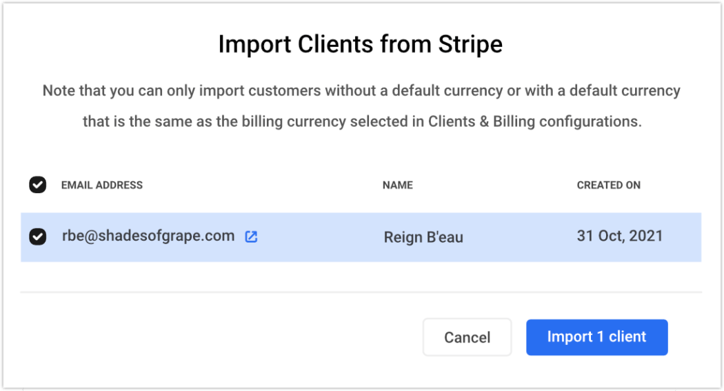 client di importazione stripe