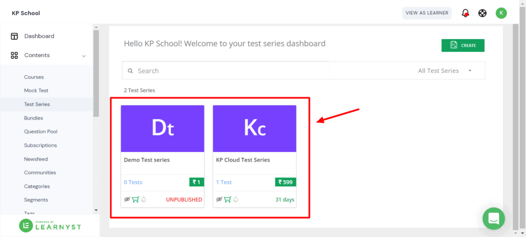 Série de tests Learnyst