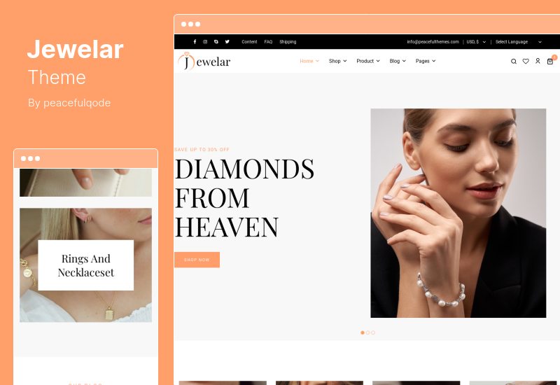 Jewelar Theme - ร้านเครื่องประดับ WordPress Theme