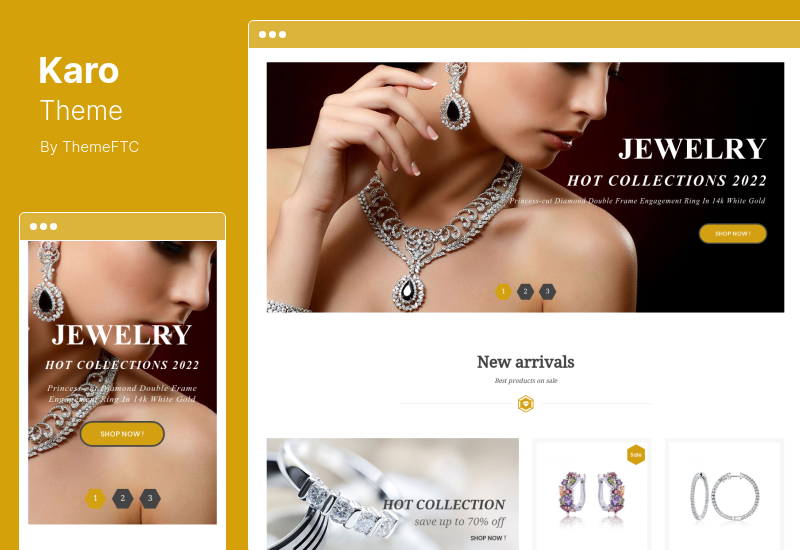 Tema Karo - Bijuterii Diamond WooCommerce Tema WordPress