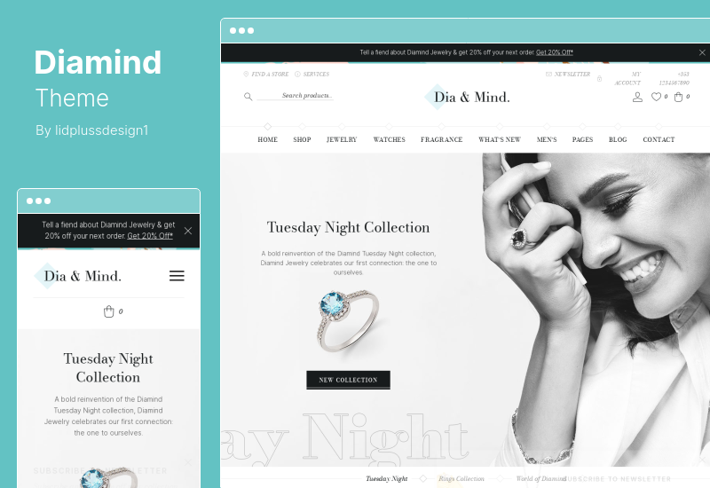 Diamind Theme – WordPress-Thema für Schmuck- und Uhrengeschäfte