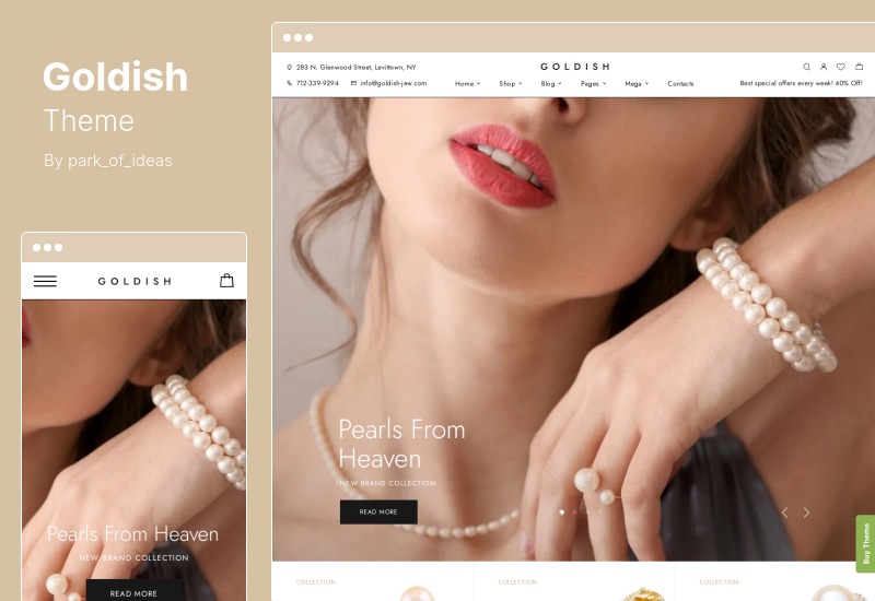 Goldish Theme - 宝石店の WooCommerce テーマ