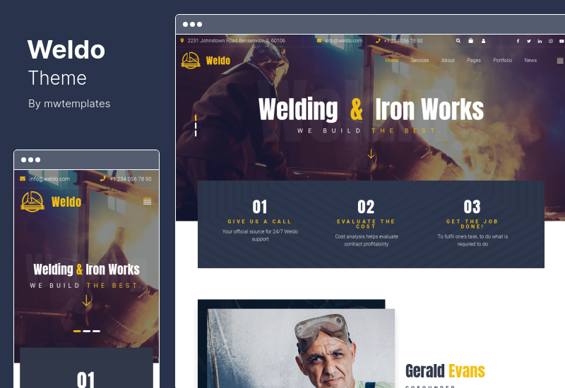 Weldo Theme - Tema de WordPress de Metal Works