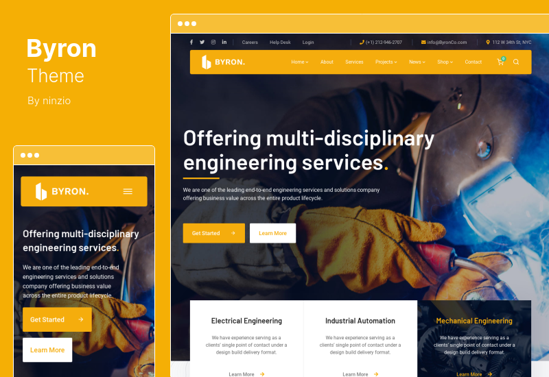 Byron Theme - Tema de WordPress para construcción e ingeniería