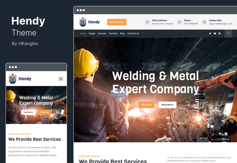 Hendy Theme - Tema de WordPress para el servicio Handyman