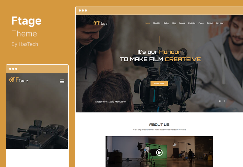 Ftage Theme - Motyw WordPress dla filmowców, produkcji filmowej i studia filmowego