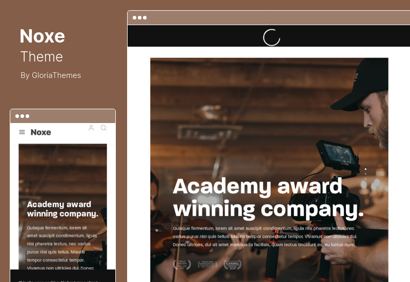 Noxe 테마 - 영화 스튜디오 및 영화 제작자 WordPress 테마
