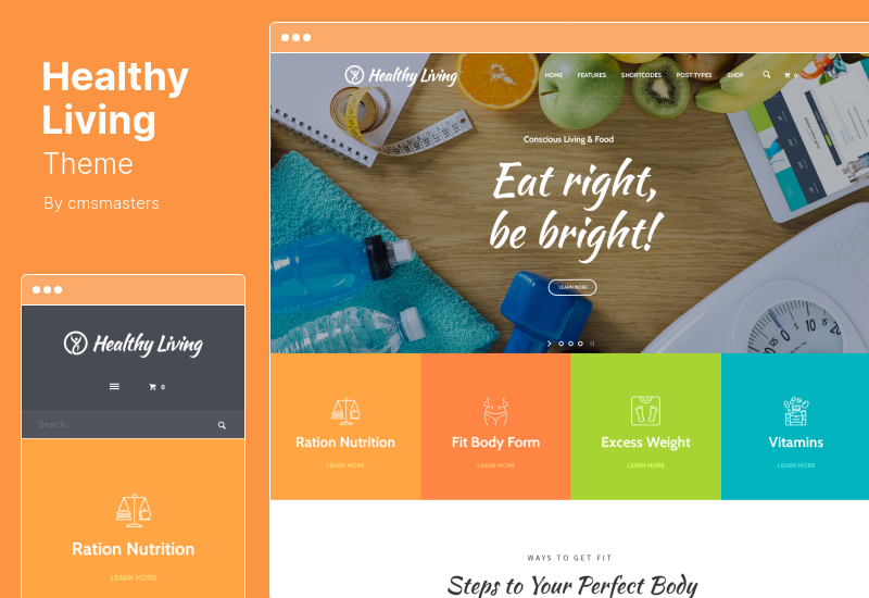 Healthy Living Theme - тема WordPress о питании и благополучии