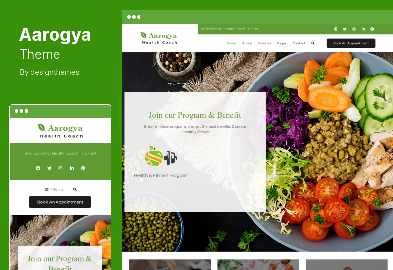 Aarogya-Thema - WordPress-Theme für Ernährungsberater