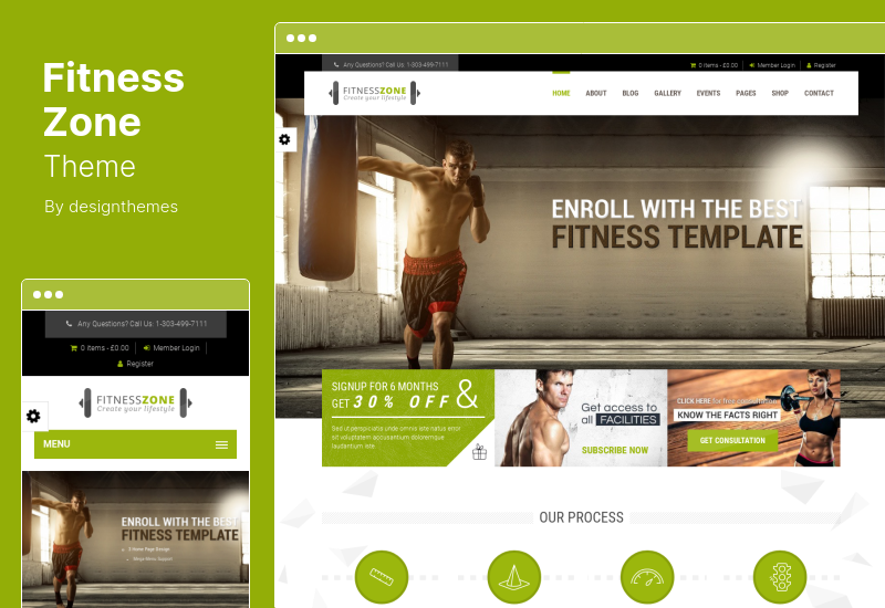 Tema della zona fitness - Palestra, tema WordPress per il fitness