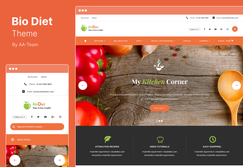 Tema BioDiet - Tema WordPress per nutrizione e perdita di peso