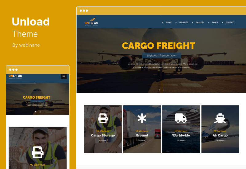 Unload Theme — тема WordPress о грузоперевозках, доставке, логистике, грузоперевозках, складах и транспорте