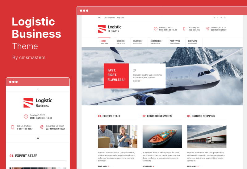 Logistisches Geschäftsthema - Transport- und Speditionslogistik WordPress-Theme