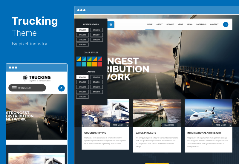 LKW-Thema – Transport & Logistik WordPress-Thema