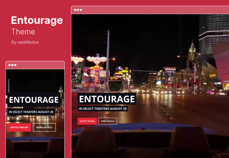 ธีม Entourage - ภาพยนตร์/ภาพยนตร์/ภาพยนตร์/ทีวี WordPress Theme