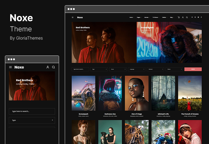 Noxe Theme - Tema de WordPress para estudios de cine y cineastas