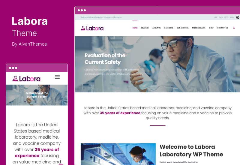 Tema Labora - Tema WordPress Bisnis, Laboratorium & Farmasi