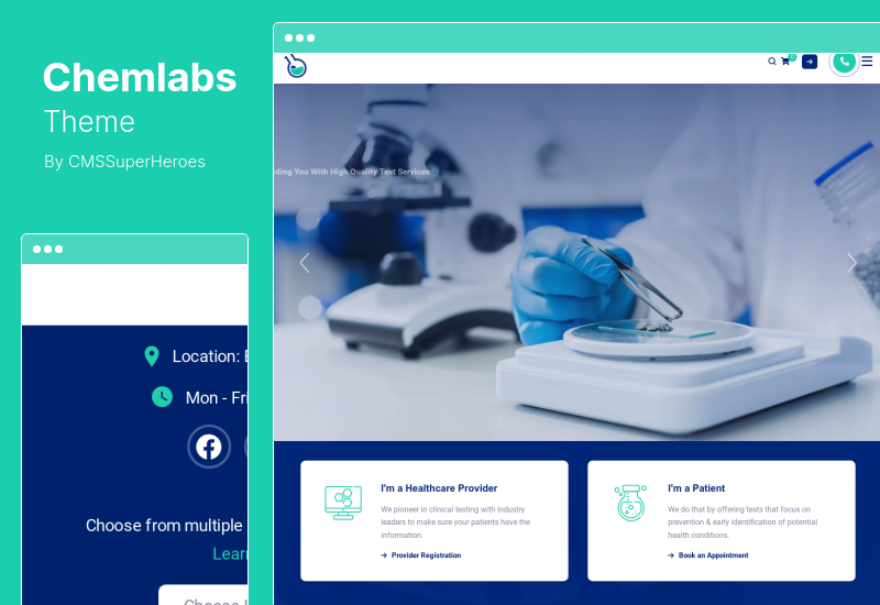 Chemlabs テーマ - 実験室と科学研究の WordPress テーマ