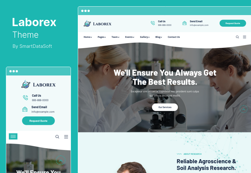 Laborex Theme — тема WordPress для лабораторий и исследований