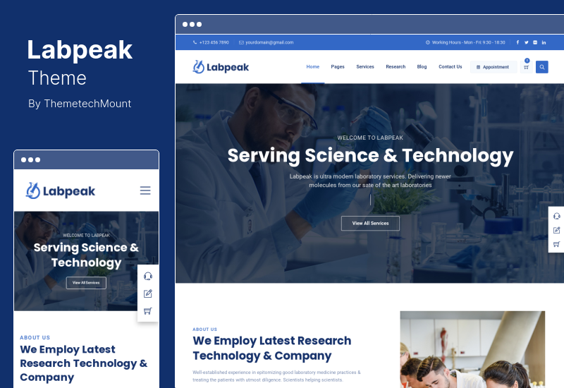 Thème Labpeak - Thème WordPress pour la recherche en laboratoire et en sciences