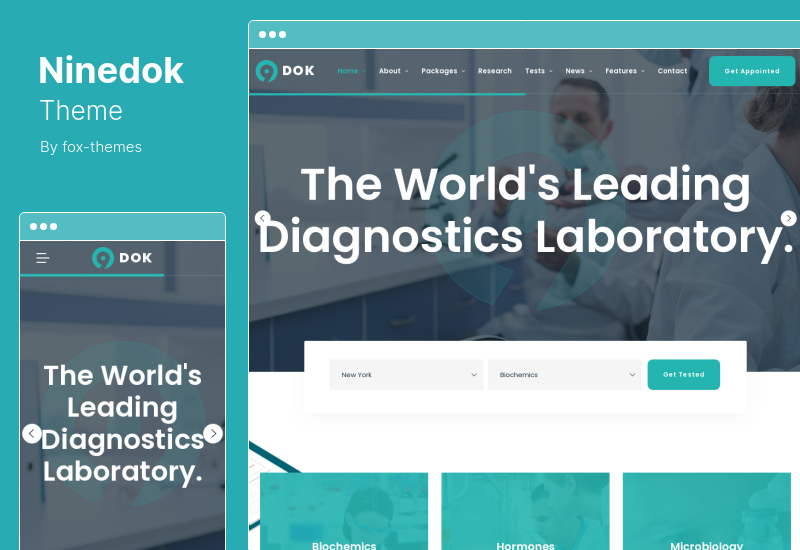 Tema Ninedok - Tema WordPress Laboratório e Pesquisa