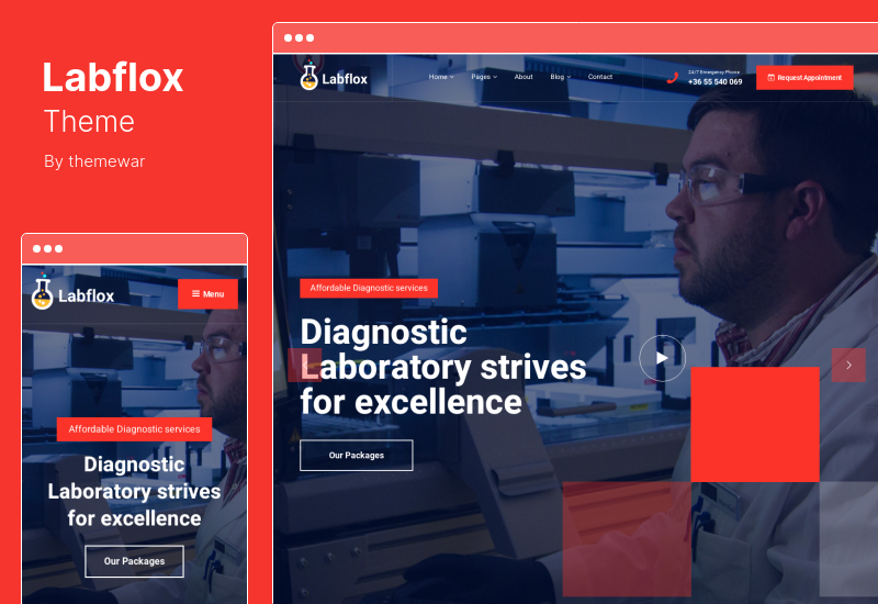 Labflox Teması - Laboratuvar ve Araştırmaya Duyarlı WordPress Teması