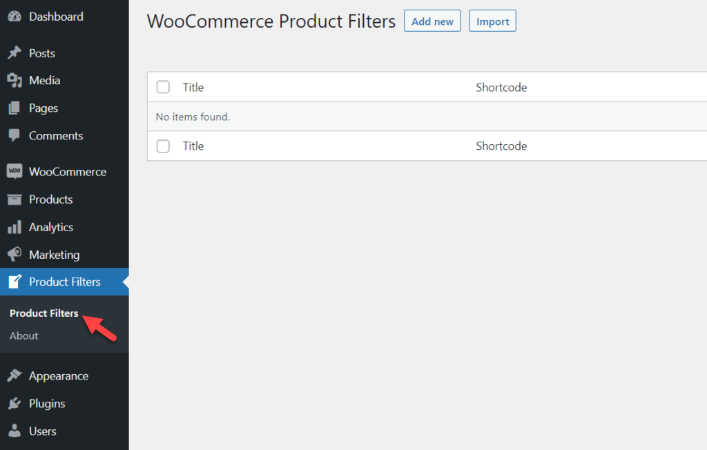 настройки фильтра товаров woocommerce