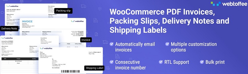 إصدار أساسي من فاتورة WooCommerce PDF وإيصال التعبئة