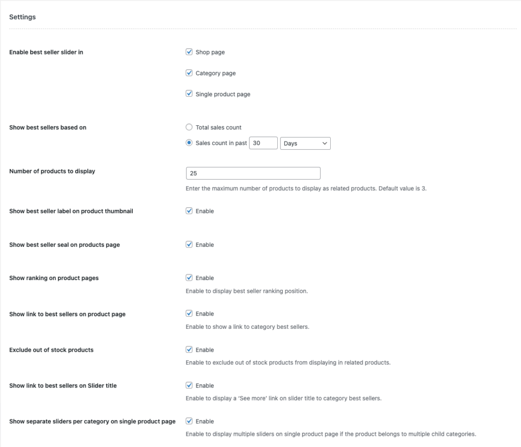 Pengaturan Umum Penjual Terbaik WebToffee WooCommerce