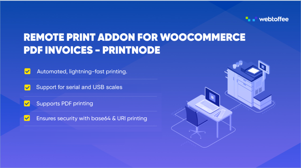 Addon cetak jarak jauh untuk faktur PDF WooCommerce