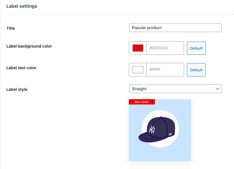 Configuración de etiquetas de productos populares de WooCommerce