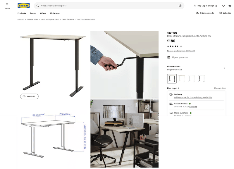 宜家以最好的方式通知在线购物者（避免退货和退款） - 来源：ikea.com