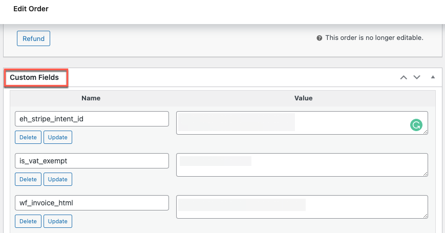 campos personalizados na página de pedidos do WooCommerce