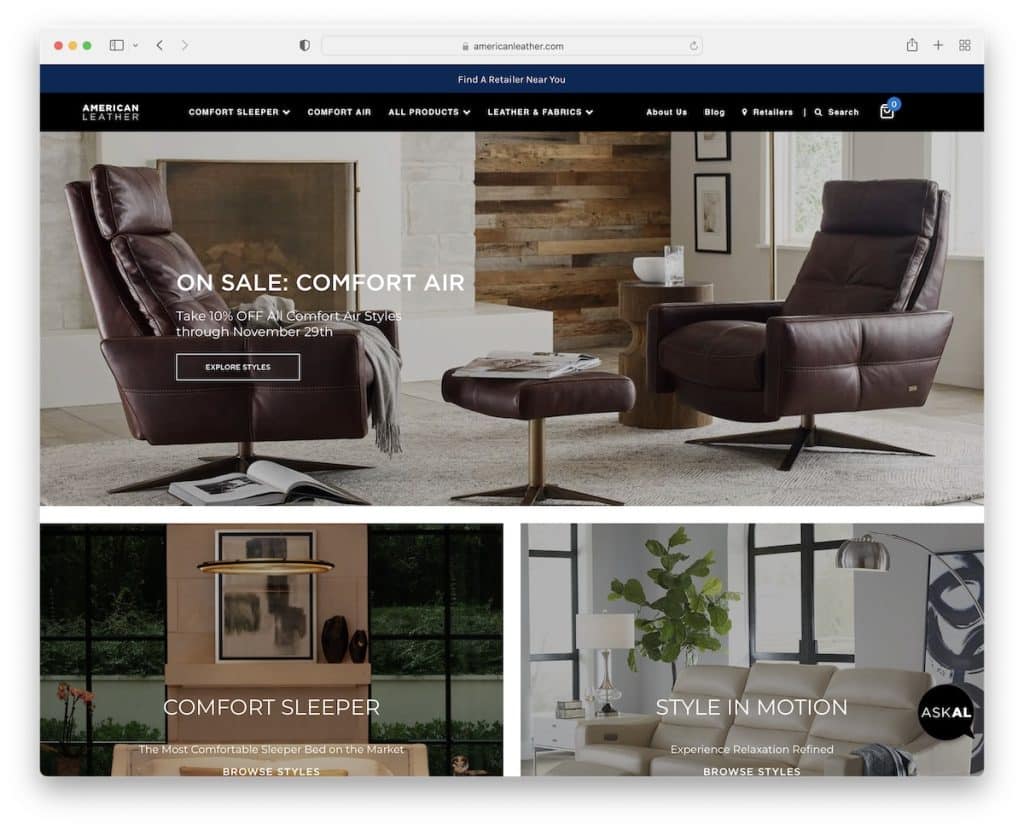 site de bigcommerce de couro americano