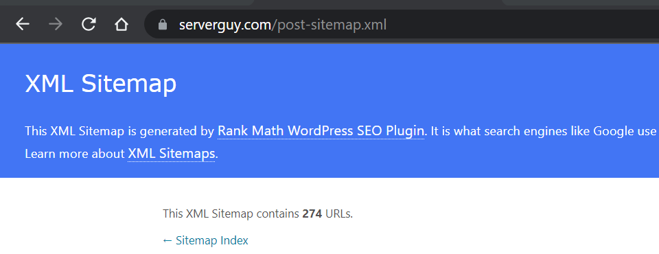 Serverguy XML サイトマップ