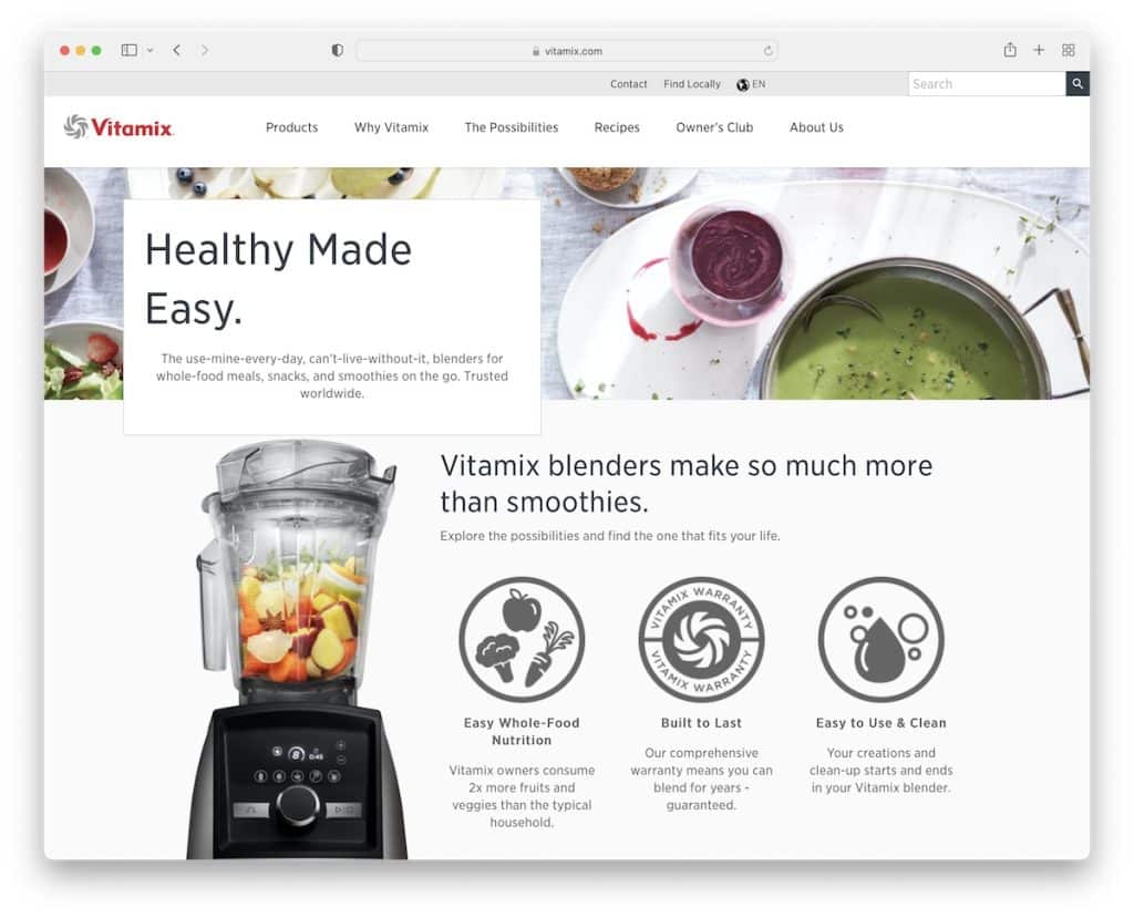 vitamix Magento-Website