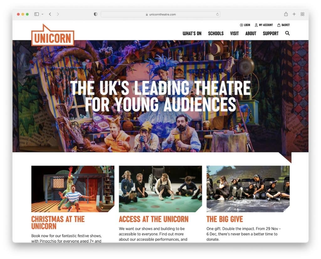 Site web du théâtre de licorne