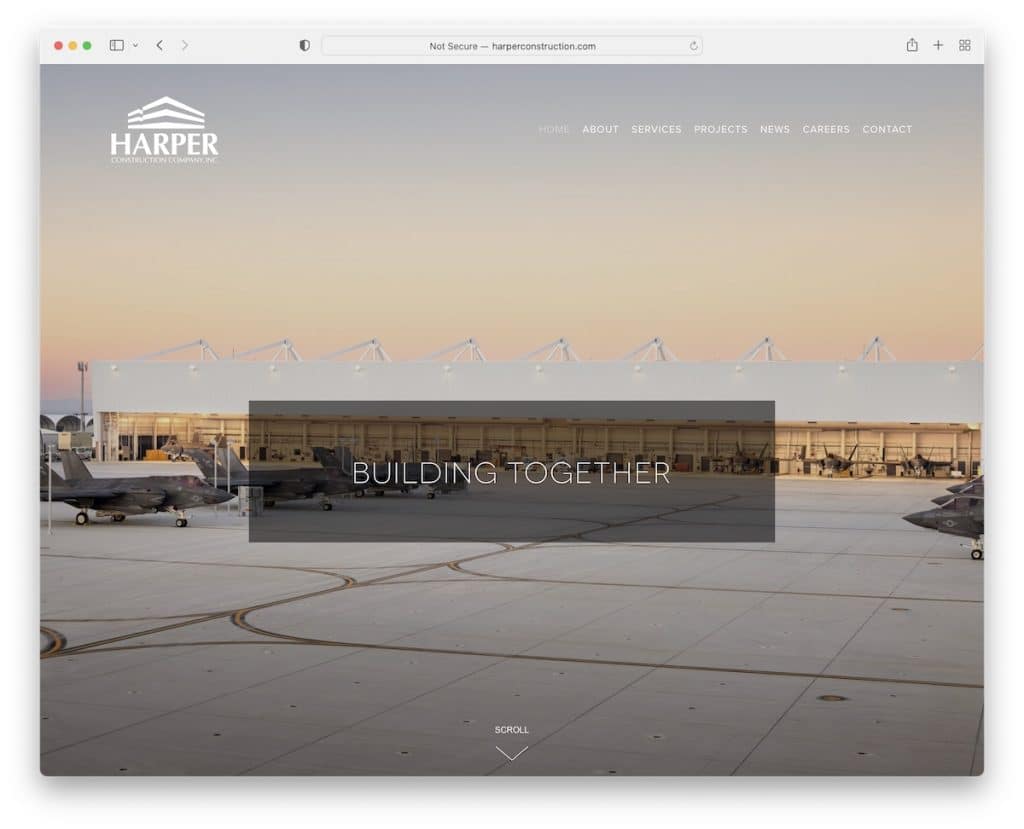 site web du service de construction harper