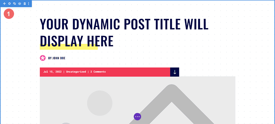 Modifier les paramètres de section pour le modèle d'article de blog